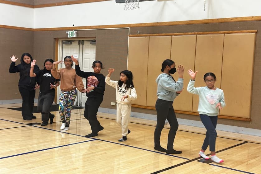 Grantors and dancers at a partnership event